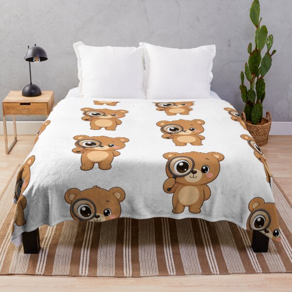 Item preview, Cute Bear with Magnifying Glass Kawaii Cartoon Detective Design designed and sold by Seculinator.