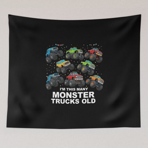 Item preview, I'm This Many Monster Trucks Old Eight Year Old Birthday designed and sold by PopStars1993.