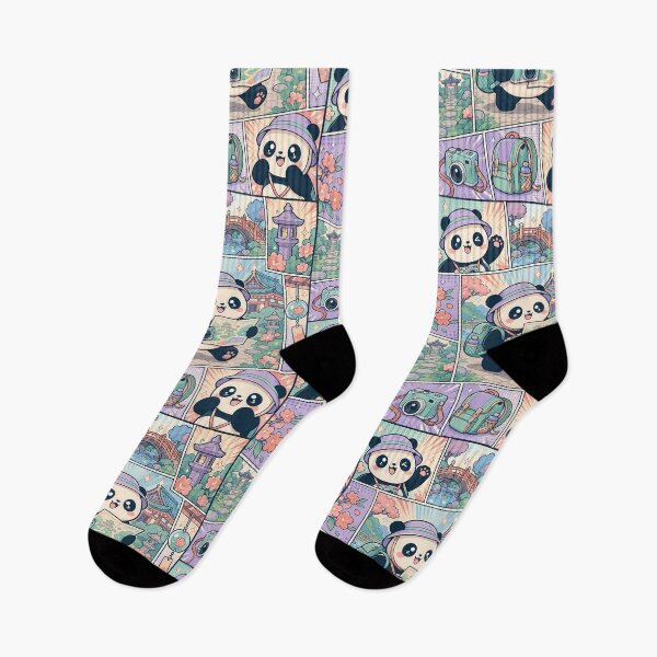 Item preview, Kawaii Temple Garden Panda Comic Panel designed and sold by Gift Phrase Studio.