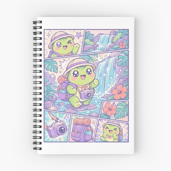 Item preview, Kawaii Tropical Waterfall Frog Comic Panel designed and sold by Gift Phrase Studio.