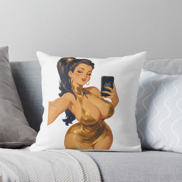 Item preview, Golden Selfie Pin-Up | Original Retro Glamour Illustration designed and sold by Cosplayvintage.