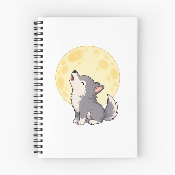 Item preview, Cute Wolf Howling at the Moon Kawaii Cartoon Night Design designed and sold by Seculinator.