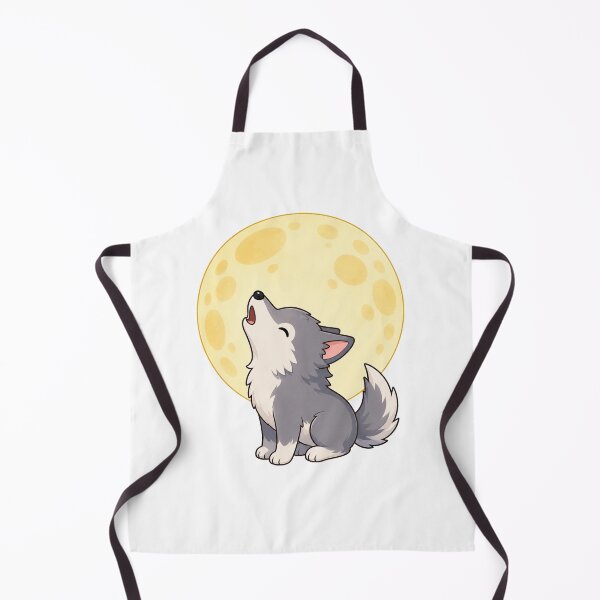 Item preview, Cute Wolf Howling at the Moon Kawaii Cartoon Night Design designed and sold by Seculinator.