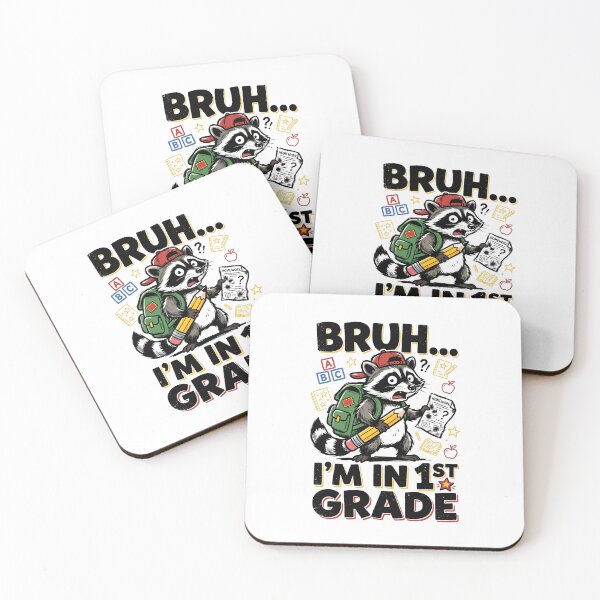 Item preview, Bruh I'm In 1st Grade Retro Cool First Grader School Humor raccoon design designed and sold by get55shirt.