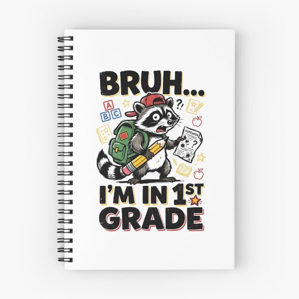 Item preview, Bruh I'm In 1st Grade Retro Cool First Grader School Humor raccoon design designed and sold by get55shirt.