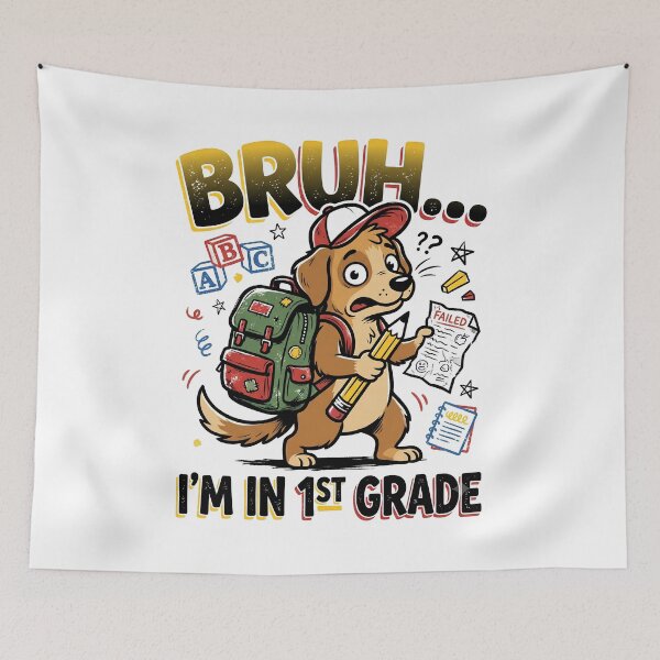 Item preview, Bruh I'm In 1st Grade Cool Kids First Day Of School and dogs lover Design  designed and sold by get55shirt.