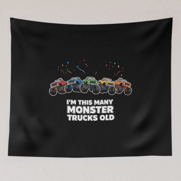 Item preview, I'm This Many Monster Trucks Old Fifth Birthday Five Years Old Kid designed and sold by PopStars1993.