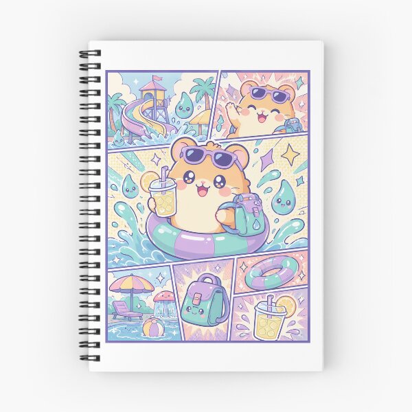 Item preview, Kawaii Water Park Hamster Comic Panel designed and sold by Gift Phrase Studio.