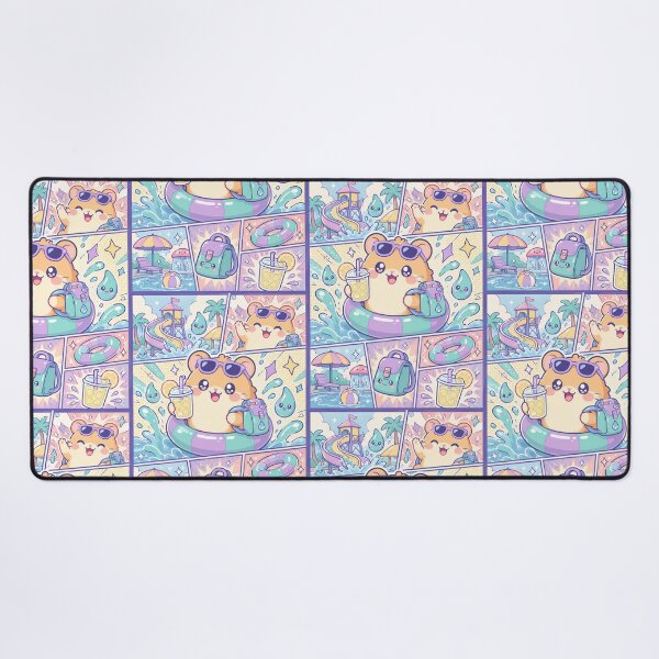 Item preview, Kawaii Water Park Hamster Comic Panel designed and sold by Gift Phrase Studio.