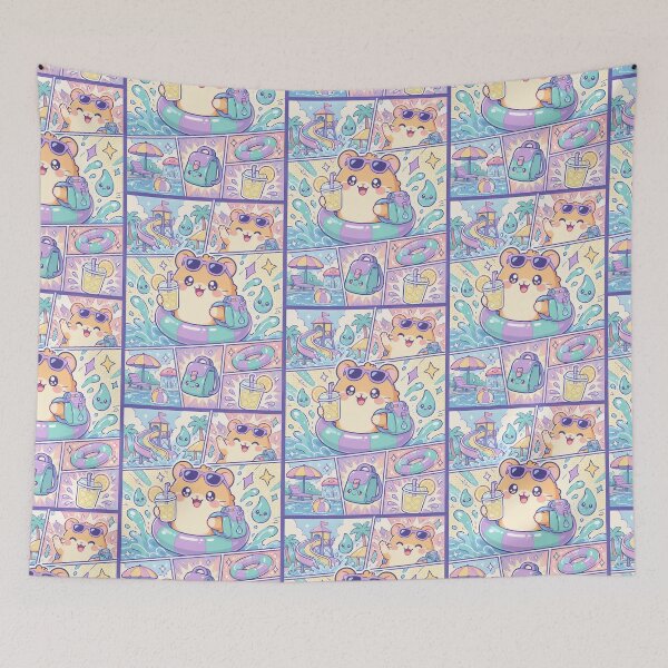 Item preview, Kawaii Water Park Hamster Comic Panel designed and sold by Magmashup.