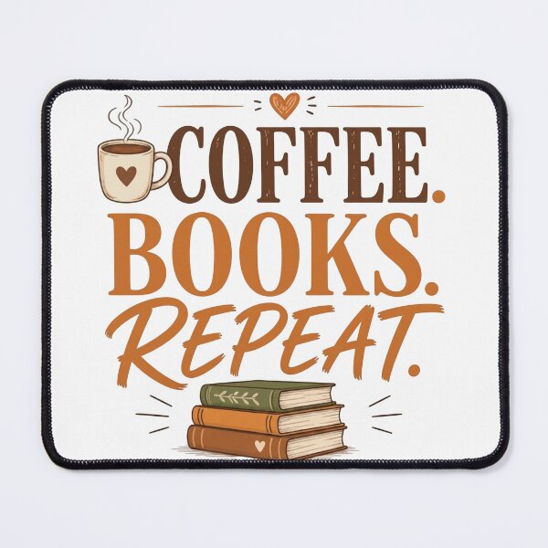 Item preview, Coffee Books Repeat Cozy Autumn Typography Design designed and sold by sanorastyle.