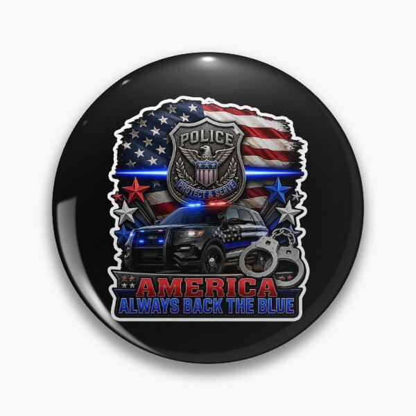 Item preview, America Always Back The Blue Police Support American Flag Gift designed and sold by ConCeptGifts.