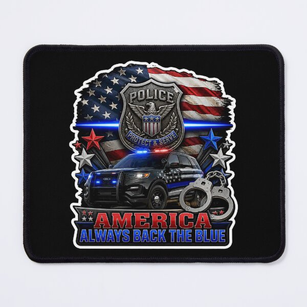 Item preview, America Always Back The Blue Police Support American Flag Gift designed and sold by ConCeptGifts.
