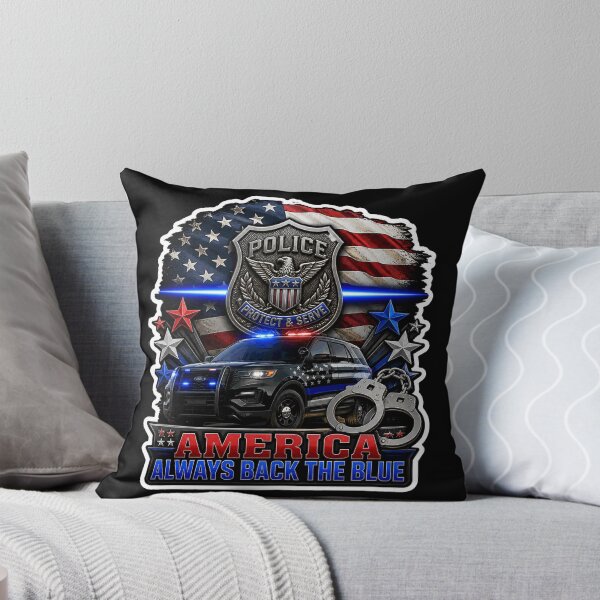Item preview, America Always Back The Blue Police Support American Flag Gift designed and sold by ConCeptGifts.