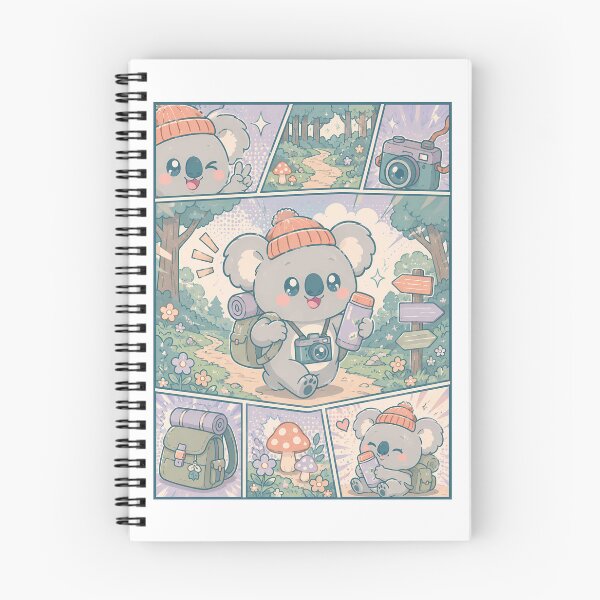 Item preview, Kawaii Cozy Forest Koala Comic Panel designed and sold by Gift Phrase Studio.