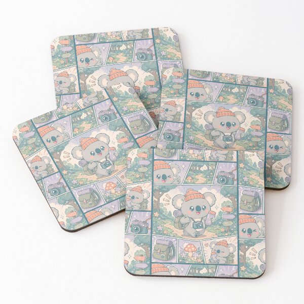 Item preview, Kawaii Cozy Forest Koala Comic Panel designed and sold by Gift Phrase Studio.