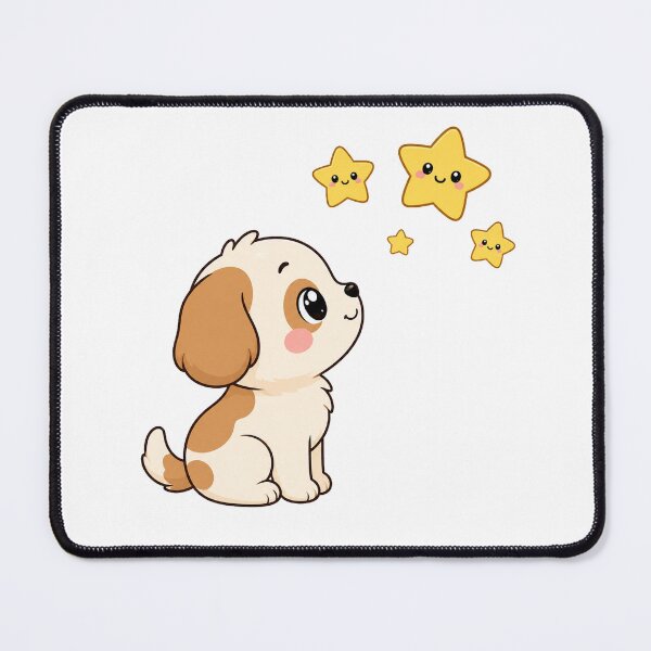 Item preview, Cute Puppy Watching Happy Stars Kawaii Cartoon Dreamy Design designed and sold by Seculinator.