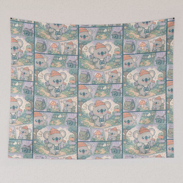 Item preview, Kawaii Cozy Forest Koala Comic Panel designed and sold by Magmashup.