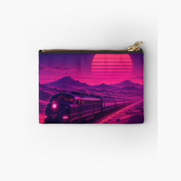 Item preview, Synthwave Neon Desert Train Retrowave Sunset 1987 designed and sold by Aureva Arts Shop.