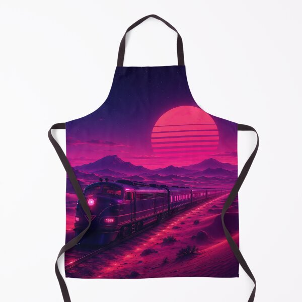 Item preview, Synthwave Neon Desert Train Retrowave Sunset 1987 designed and sold by Aureva Arts Shop.