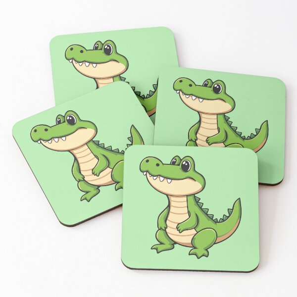 Item preview, Cute Cartoon Crocodile Happy Alligator Chibi Art designed and sold by SolutionsArt.