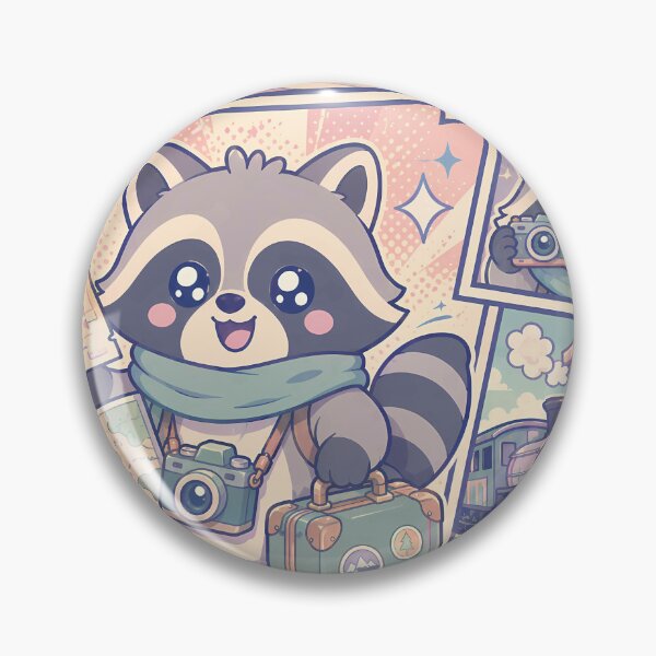 Item preview, Kawaii Vintage Train Station Raccoon Comic Panel designed and sold by Gift Phrase Studio.