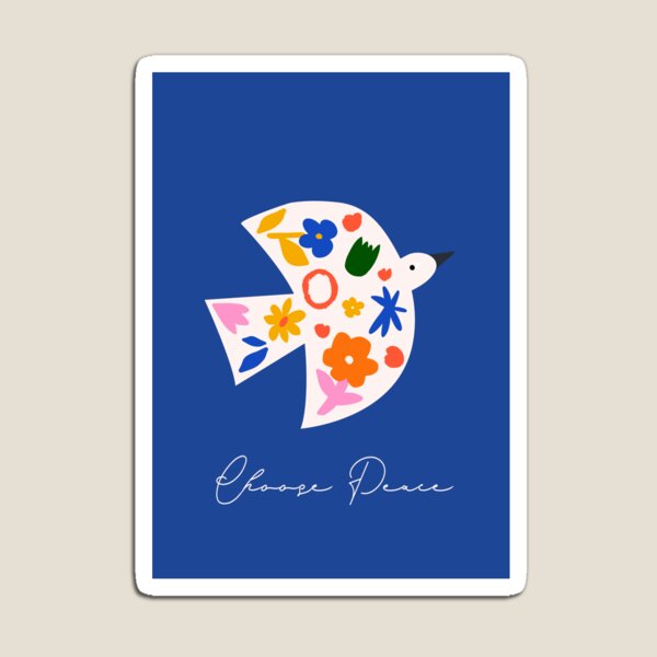 Item preview, Abstract Floral Dove Choose Peace Boho Art designed and sold by FaizArtShop.