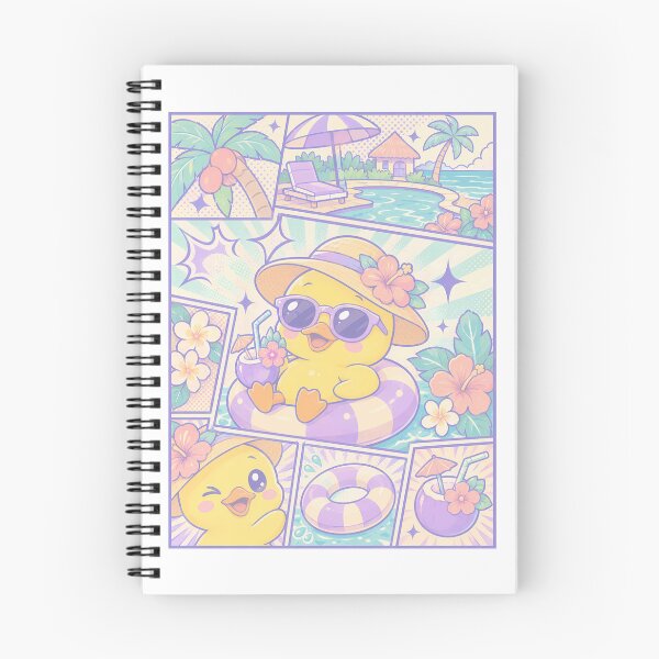 Item preview, Kawaii Tropical Resort Duck Comic Panel designed and sold by Gift Phrase Studio.