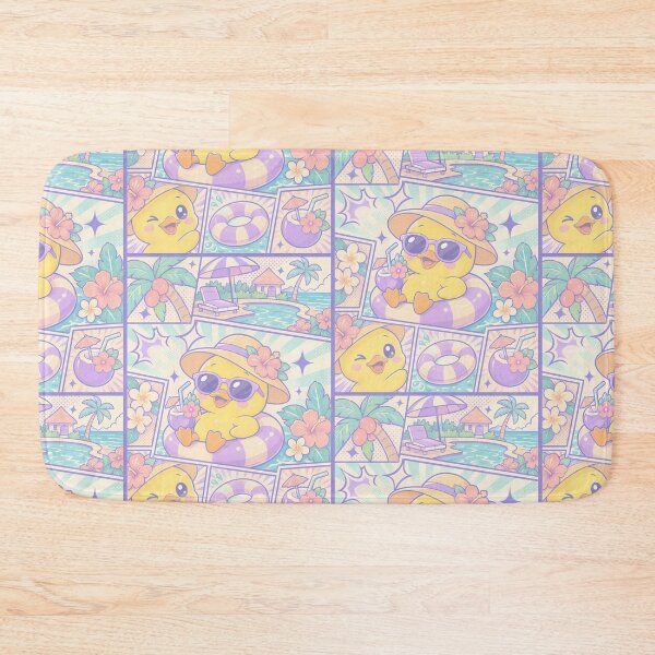 Item preview, Kawaii Tropical Resort Duck Comic Panel designed and sold by Magmashup.