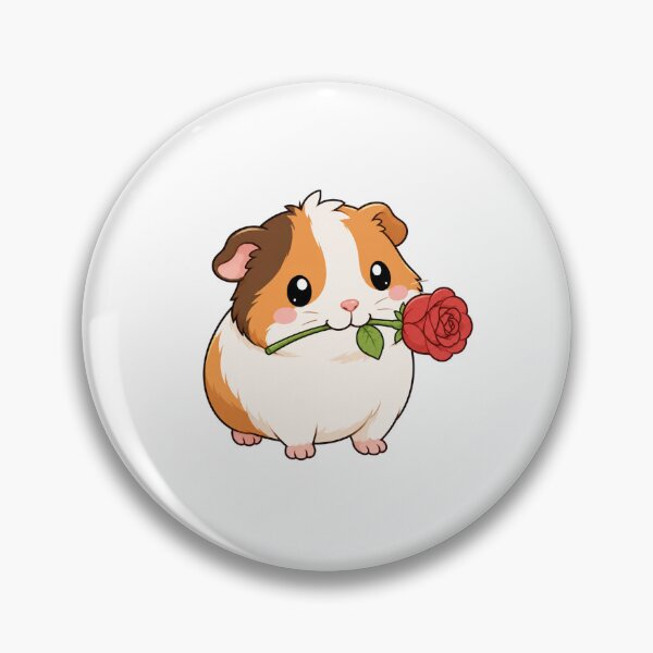 Item preview, Cute Guinea Pig Holding Red Rose Kawaii Cartoon Romantic Design designed and sold by Seculinator.