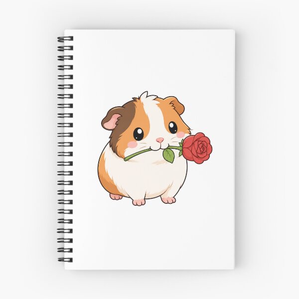 Item preview, Cute Guinea Pig Holding Red Rose Kawaii Cartoon Romantic Design designed and sold by Seculinator.