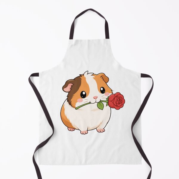 Item preview, Cute Guinea Pig Holding Red Rose Kawaii Cartoon Romantic Design designed and sold by Seculinator.