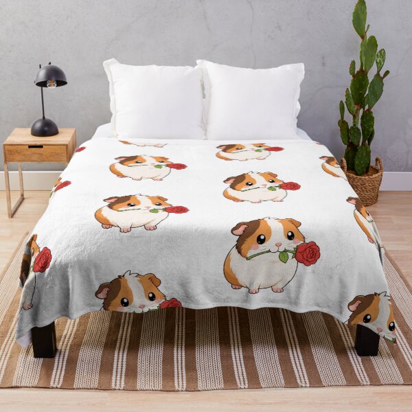 Item preview, Cute Guinea Pig Holding Red Rose Kawaii Cartoon Romantic Design designed and sold by Seculinator.