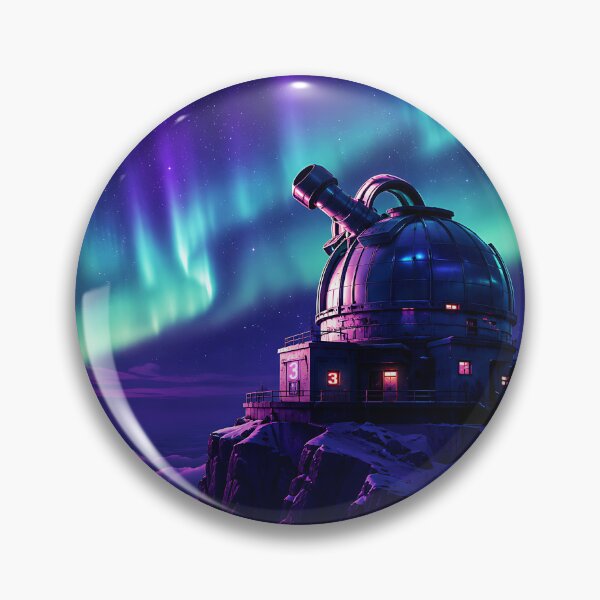 Item preview, Aurora Observatory Mountain Peak Night Sky Art designed and sold by Aureva Arts Shop.