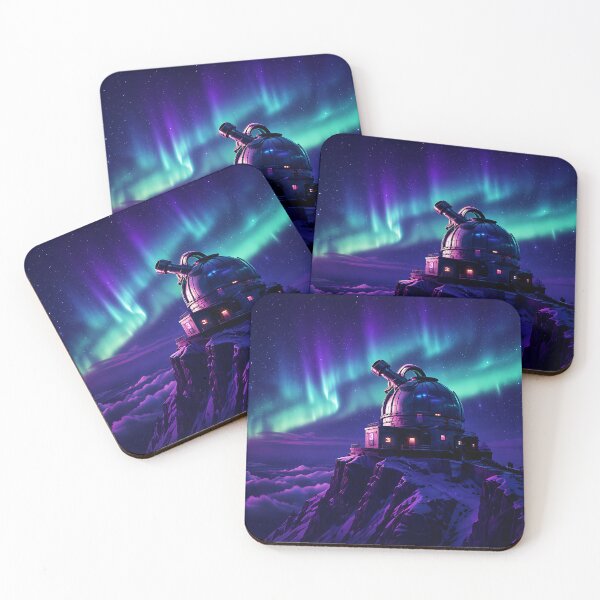 Item preview, Aurora Observatory Mountain Peak Night Sky Art designed and sold by Aureva Arts Shop.