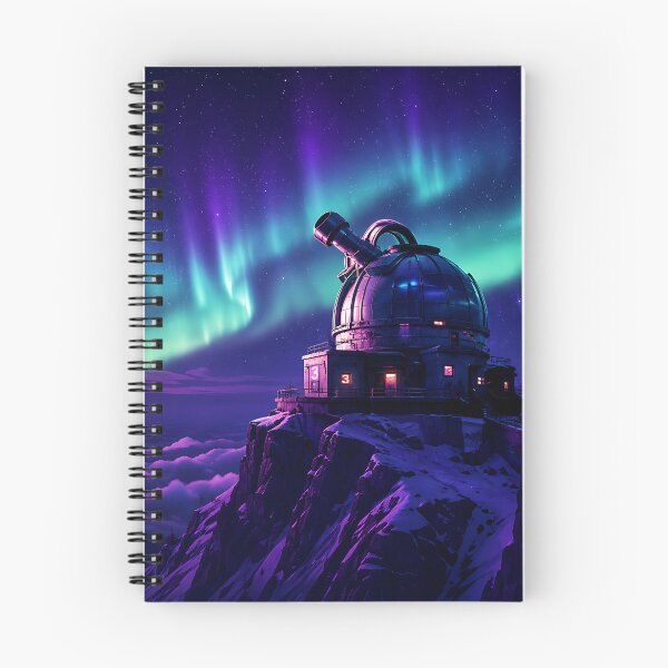 Item preview, Aurora Observatory Mountain Peak Night Sky Art designed and sold by Aureva Arts Shop.