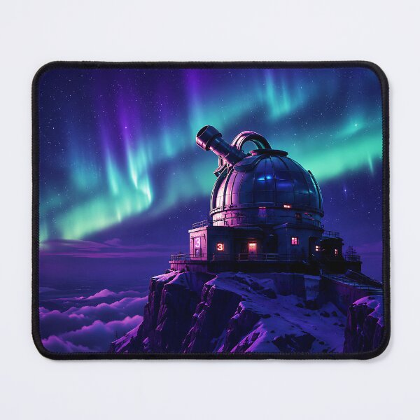 Item preview, Aurora Observatory Mountain Peak Night Sky Art designed and sold by Aureva Arts Shop.