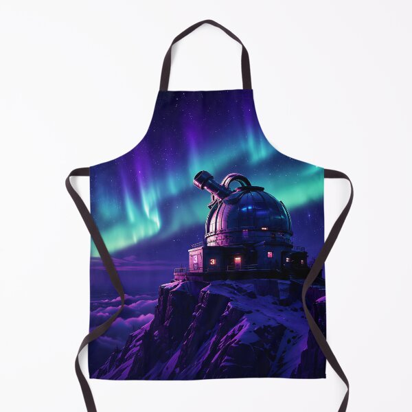 Item preview, Aurora Observatory Mountain Peak Night Sky Art designed and sold by Aureva Arts Shop.