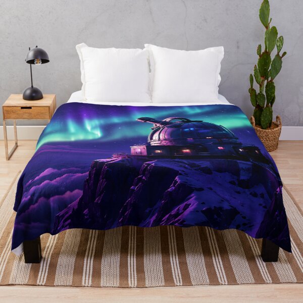Item preview, Aurora Observatory Mountain Peak Night Sky Art designed and sold by Aureva Arts Shop.