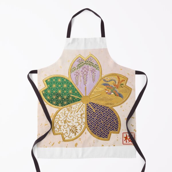 Item preview, Sakura — Japanese Cherry Blossom Crest Art Print | Wisteria & Phoenix Kamon Pattern designed and sold by KimonoKotoba.