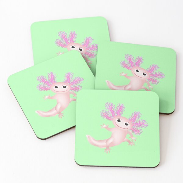 Item preview, Pink Baby Axolotl With Green Background designed and sold by Adamo-illustration.