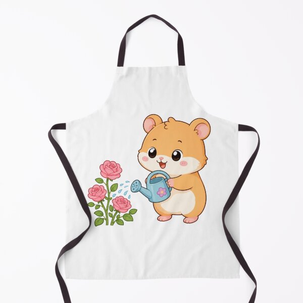 Item preview, Cute Hamster Watering Roses Kawaii Cartoon Gardening Design designed and sold by Seculinator.