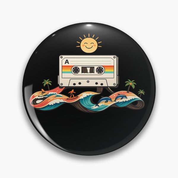 Item preview, Summer Playlist – Retro Cassette Ocean Waves Minimalist Beach Vibes designed and sold by Emoji Emblems.