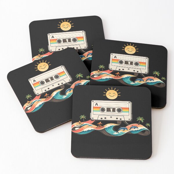 Artikelvorschau, Sommer-Playlist – Retro-Kassette, Meereswellen, minimalistische Strand-Vibes entworfen und verkauft von Emoji Emblems.