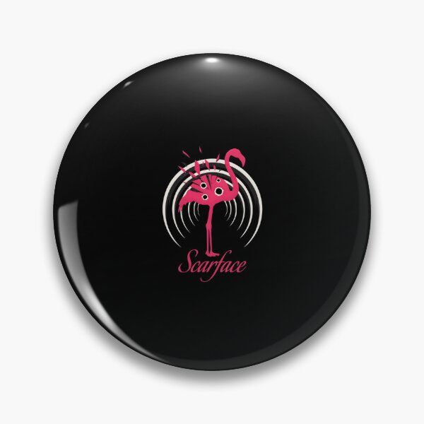 Item preview, Scarface Miami Flamingo Bullet Holes Synthwave Art designed and sold by Enea Kelo.
