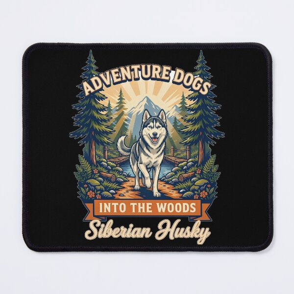 Item preview, Adventure Dogs – Into the Woods | Siberian Husky Hiking Vintage Outdoor designed and sold by No Excuses Supply.