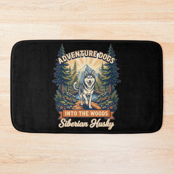 Item preview, Adventure Dogs – Into the Woods | Siberian Husky Hiking Vintage Outdoor designed and sold by No Excuses Supply.