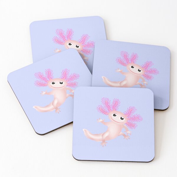 Item preview, Pink Baby Axolotl With Blue Background designed and sold by Adamo-illustration.