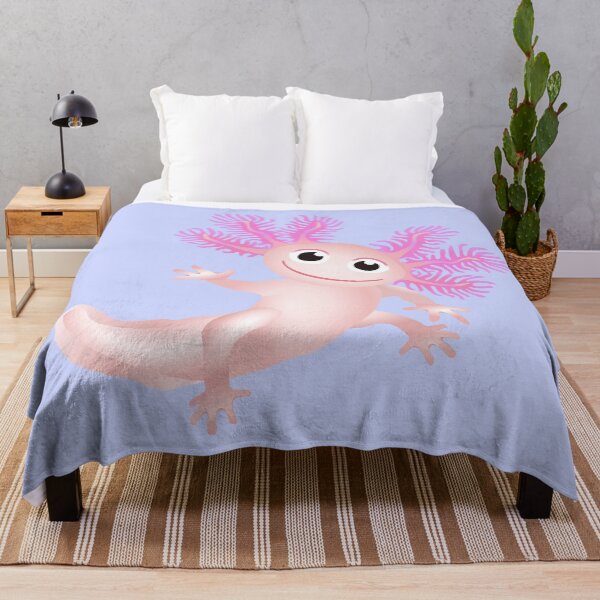 Item preview, Pink Baby Axolotl With Blue Background designed and sold by Adamo-illustration.