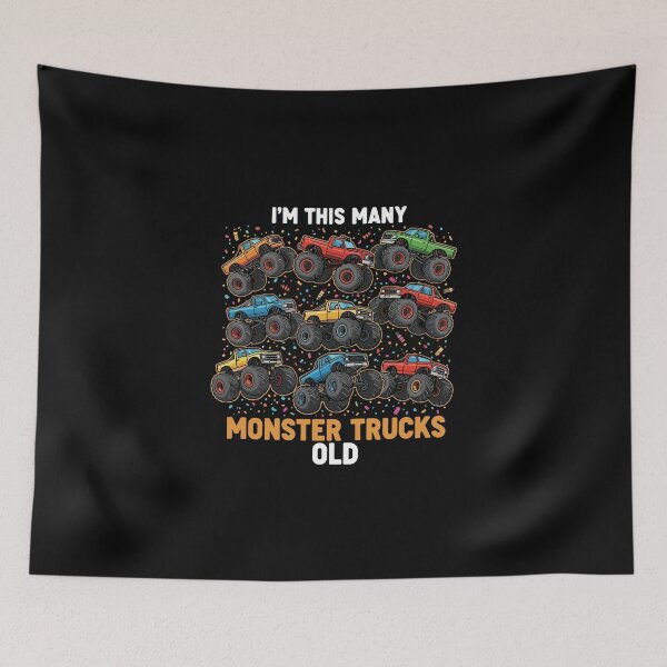 Item preview, I'm This Many Monster Trucks Old 10th Birthday Boy designed and sold by PopStars1993.